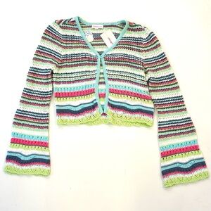 NWT Design History Colorful Striped Cardigan